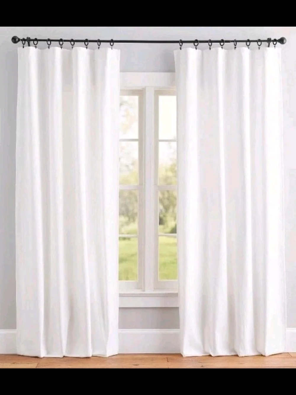 NIB Pottery Barn White Broadway Curtains Unlined Set Of Two 50